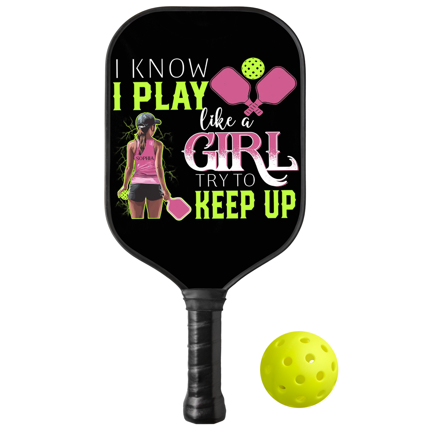 Personalized "Keep Up With My Play" Paddle with Custom Name