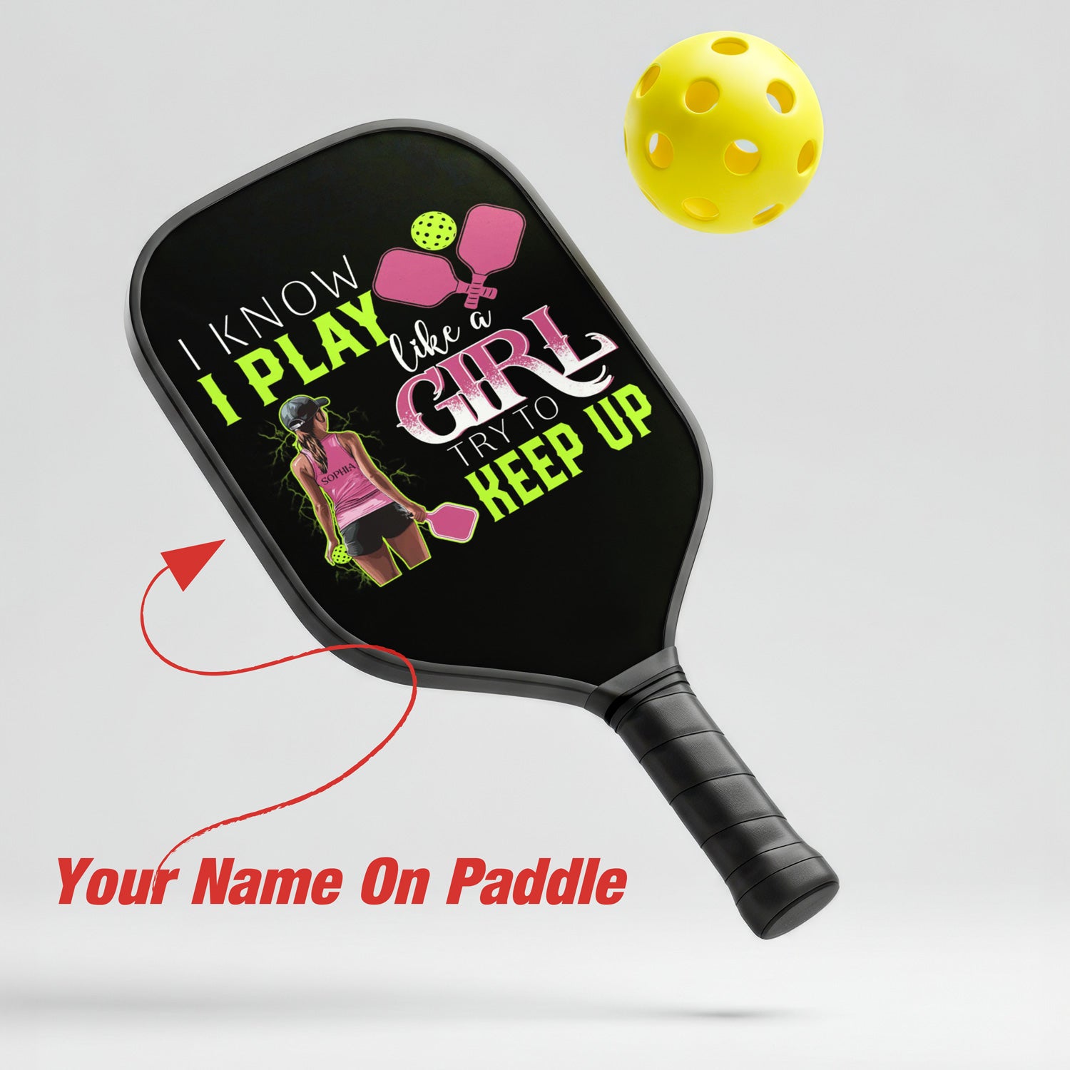 Personalized "Keep Up With My Play" Paddle with Custom Name