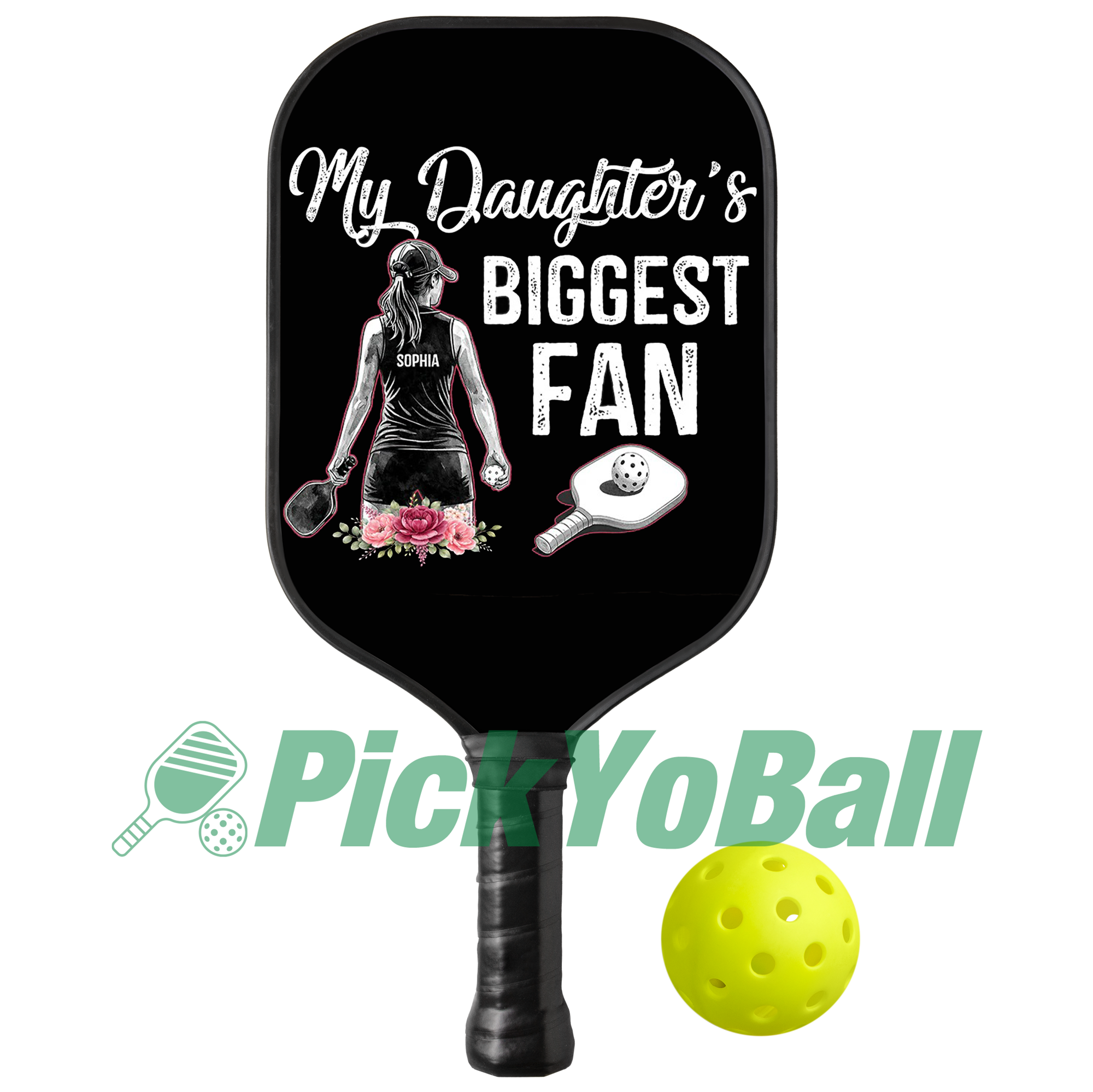 Personalized "My Daughter's Biggest Fan" Pickleball Paddle with Custom Name