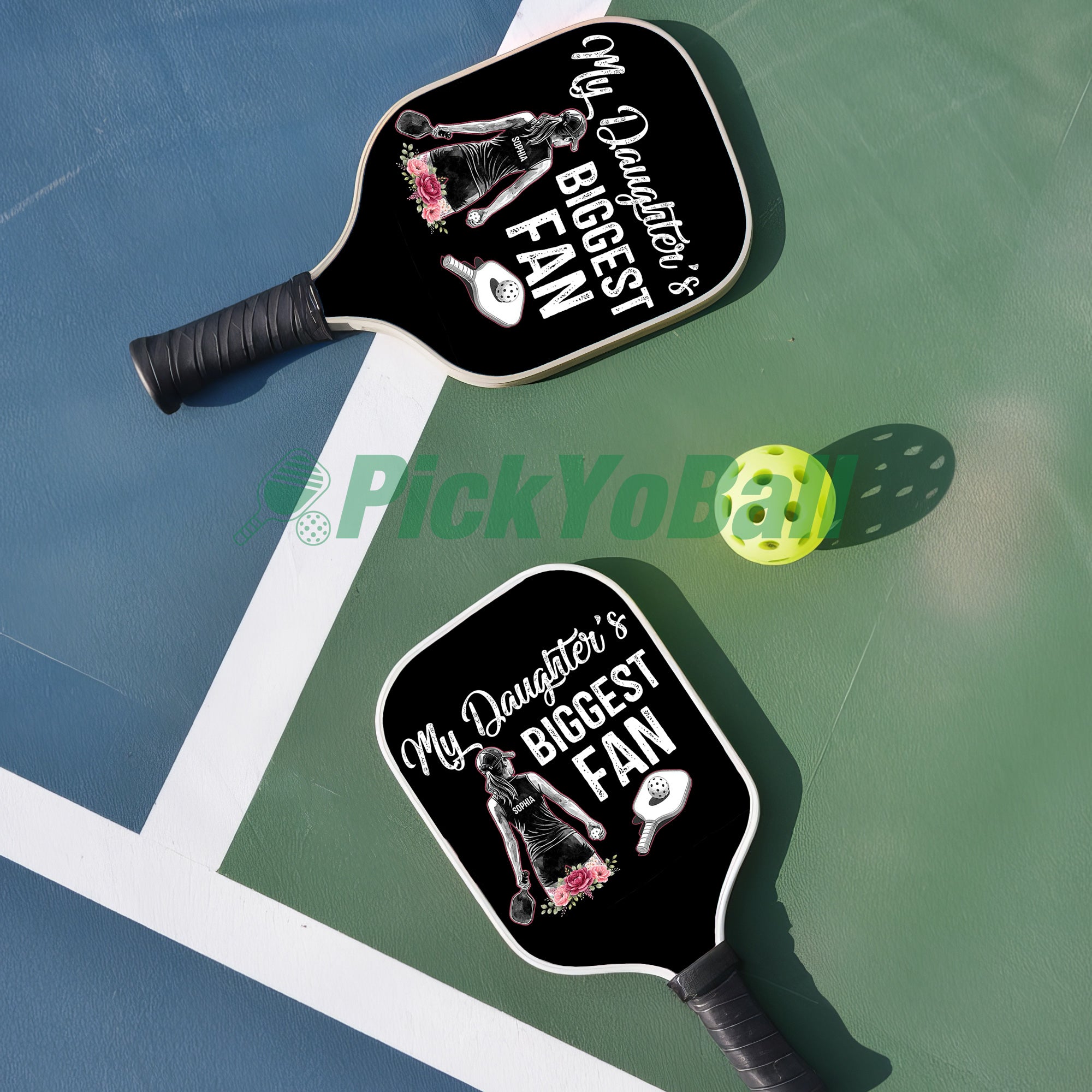 Personalized "My Daughter's Biggest Fan" Pickleball Paddle with Custom Name