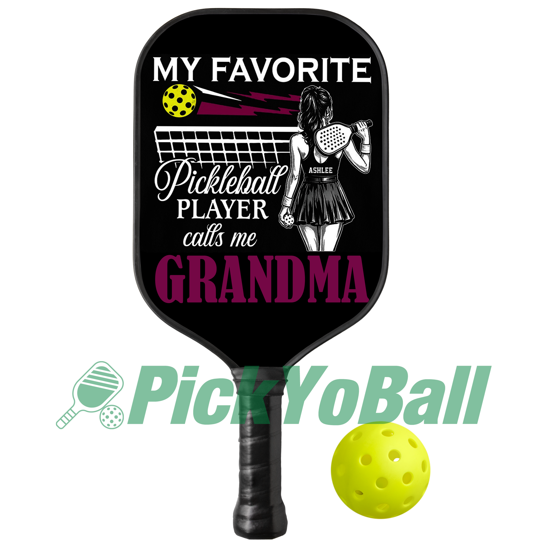 Personalized "My Favorite Player Calls Me Grandma" Pickleball Paddle, Gift For Grandma