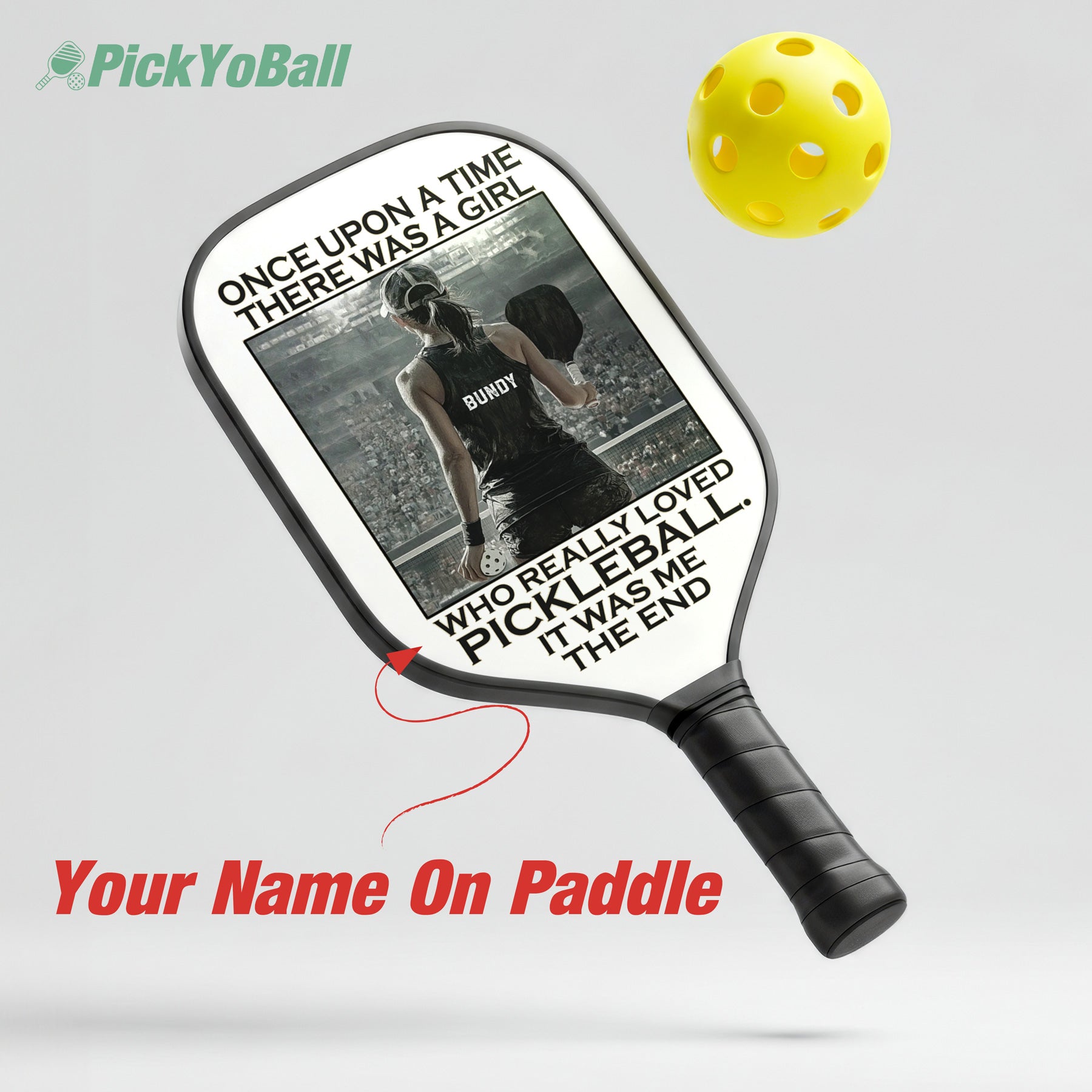 Personalized "A Girl Loves Pickleball" Pickleball Paddle With Custom Name, Gift For Her