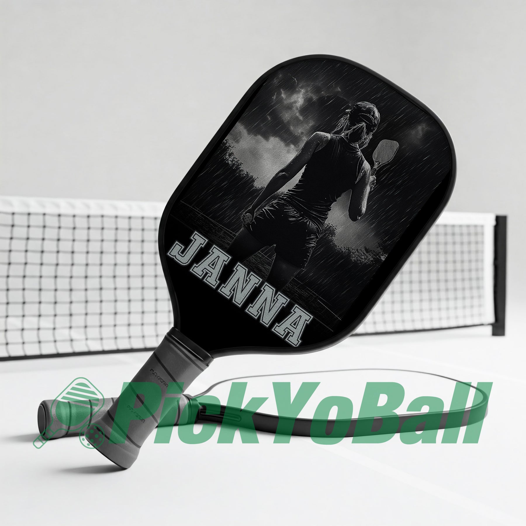 Personalized "Pickleball Girl In The Rain" Pickleball Paddle With Custom Name, Gift For Her