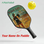 Personalized "Some girls are just born with Pickleball in their Souls" Pickleball Paddle