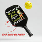 Personalized "Pretty Face And Pickleball Beast" Paddle with Custom Name