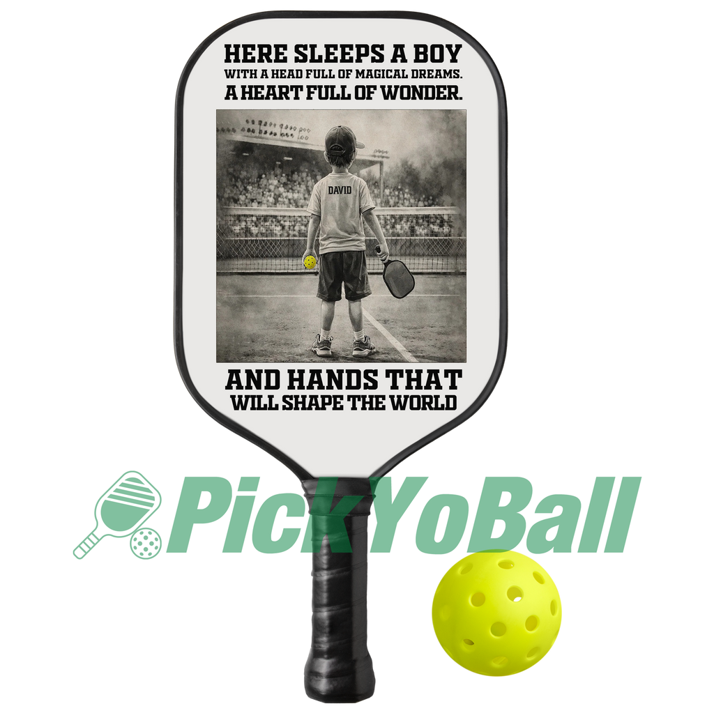 Personalized "A Boy with Hands that Will Shape The World" Junior Pickleball Paddle