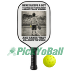 Personalized "A Boy with Hands that Will Shape The World" Junior Pickleball Paddle