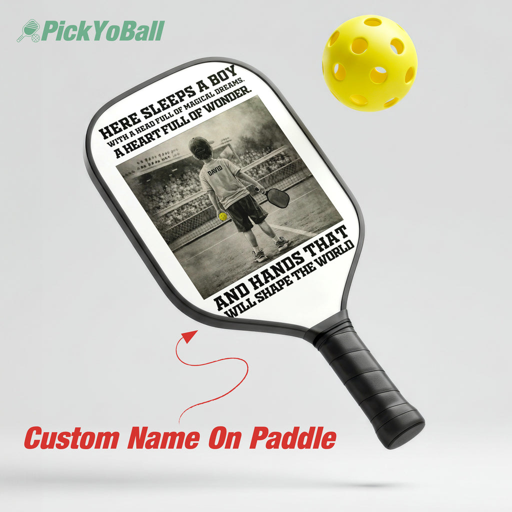 Personalized "A Boy with Hands that Will Shape The World" Junior Pickleball Paddle