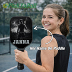 Personalized "Pickleball Girl In The Rain" Pickleball Paddle With Custom Name, Gift For Her