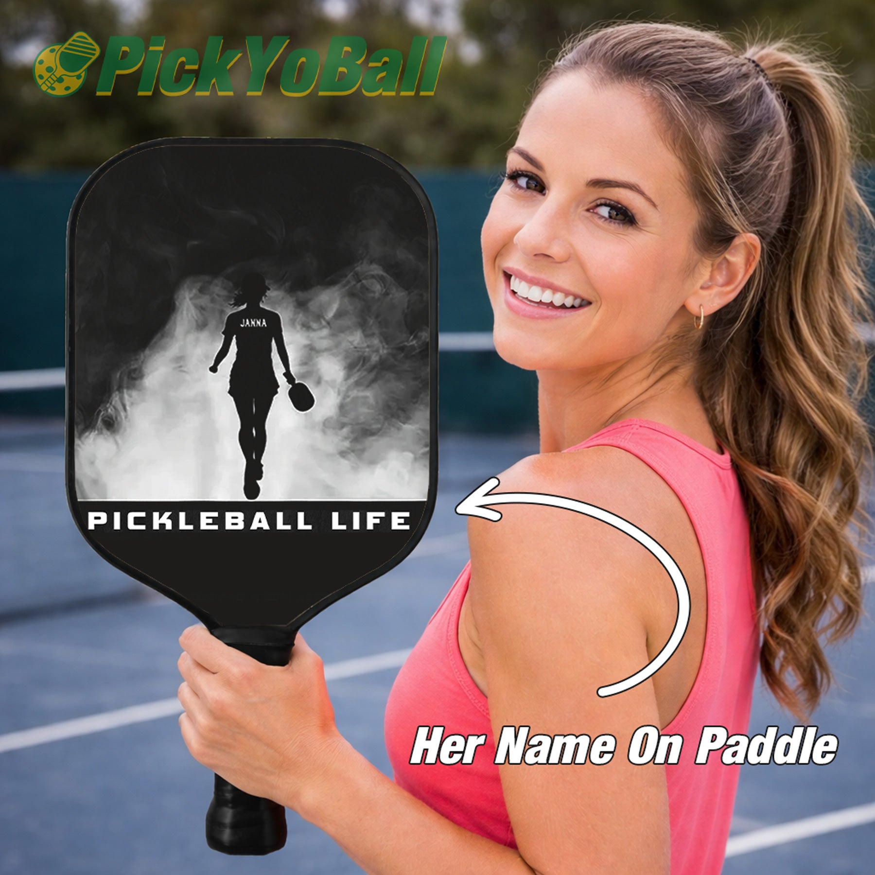 Personalized "Her Pickleball Life" Pickleball Paddle with Custom Name