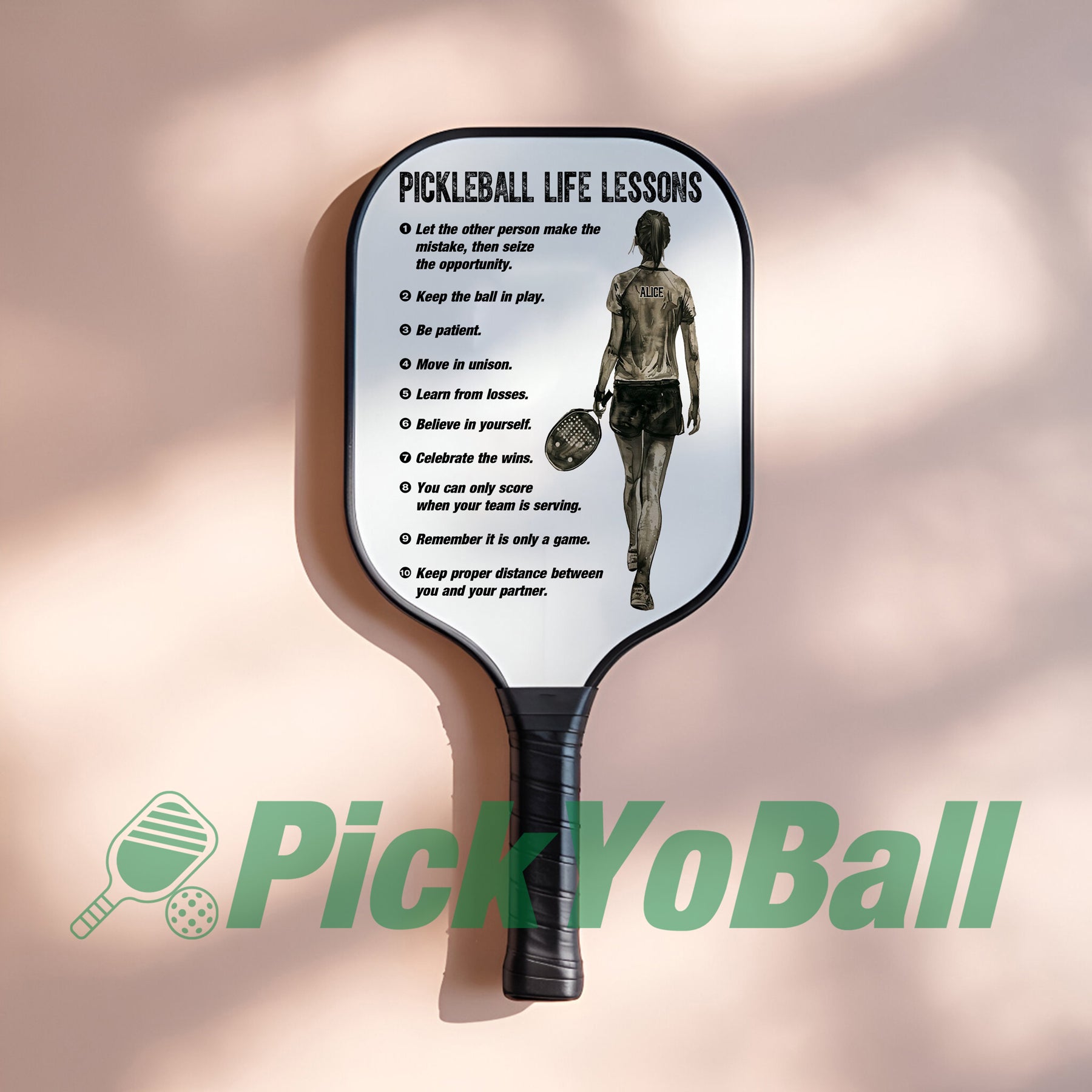 Personalized "Pickleball Life Lessons" - Pickleball Girl Paddle #2