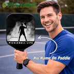 Personalized "Men's Pickleball Life" Pickleball Paddle with Custom Name