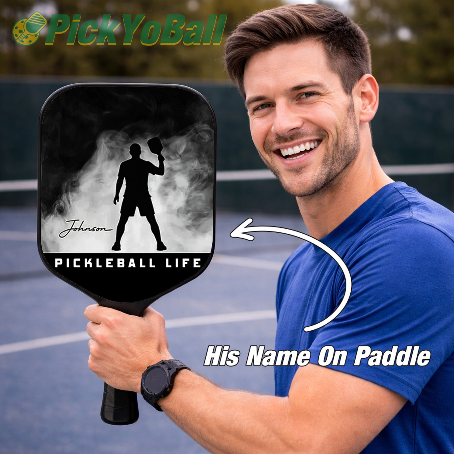 Personalized "Men's Pickleball Life" Pickleball Paddle with Custom Name