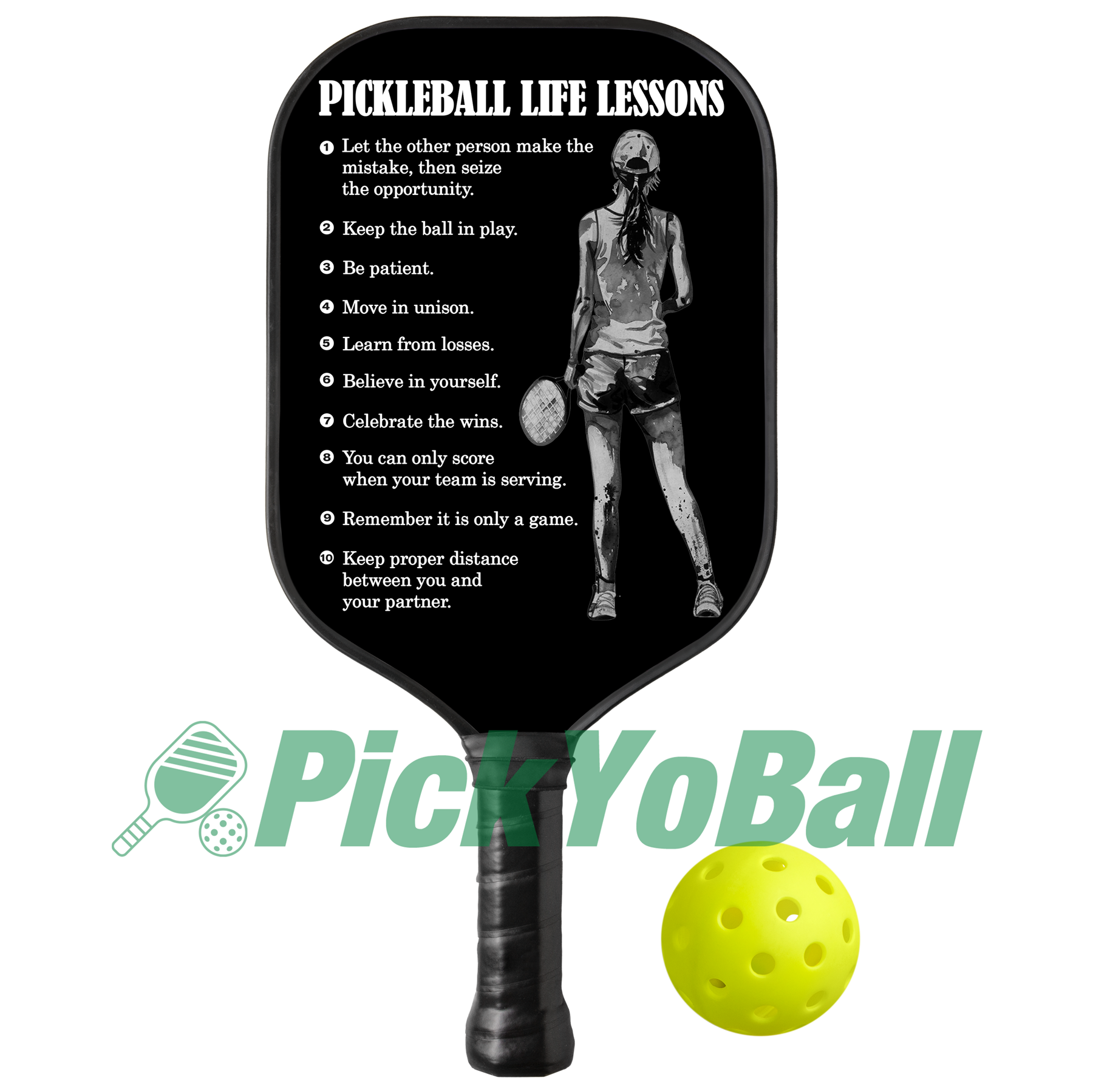 Personalized "Pickleball Life Lessons" - Pickleball Girl Paddle #4