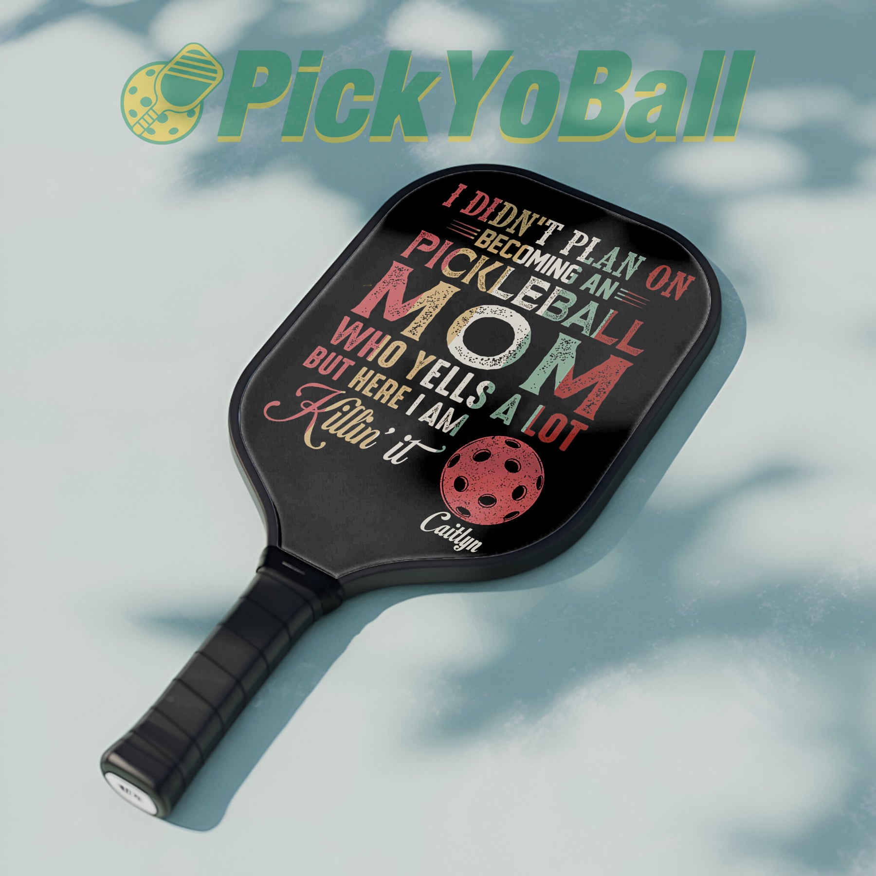 Personalized Pickleball Paddle, Pickleball Mom Killin' It Design With Custom Name For Her