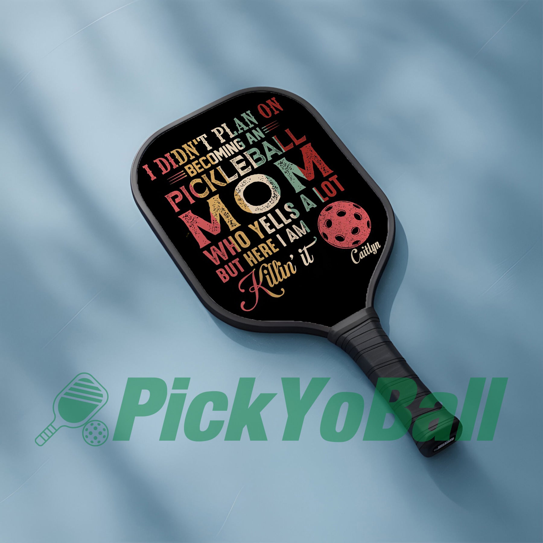 Personalized Pickleball Paddle, Pickleball Mom Killin' It Design With Custom Name For Her