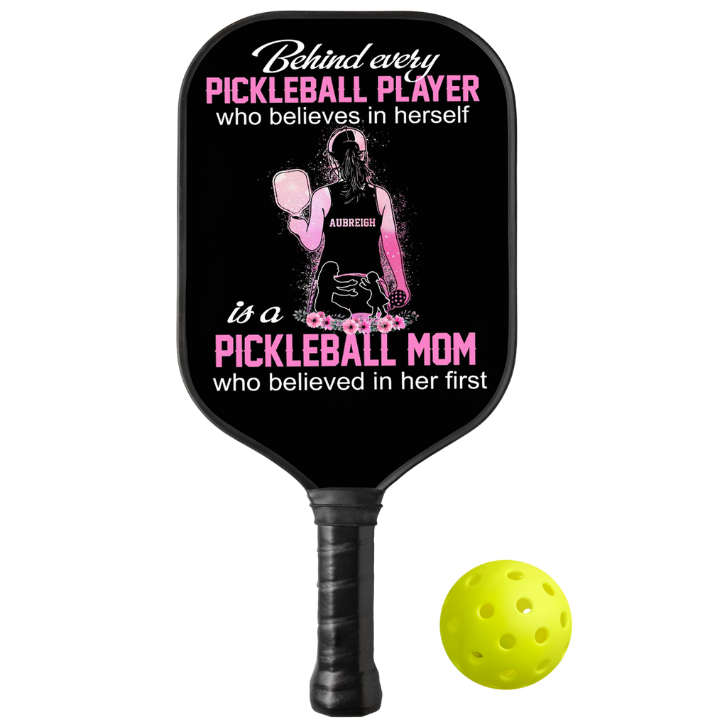 Personalized "Pickleball Mom Who Believes In Herself" Paddle with Custom Name