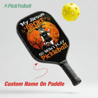 Personalized Spooky Witch Halloween Theme "My Broom Broke So Now I Play Pickleball" - Pickleball Girl Paddle