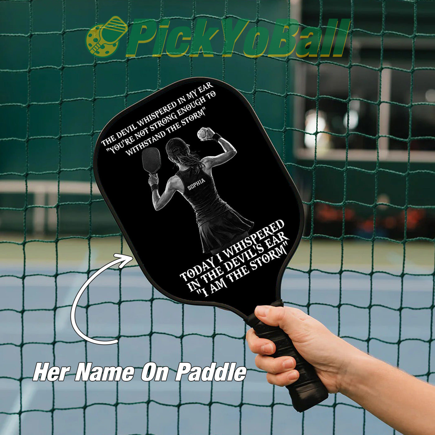 Personalized "I Am The Storm" - Pickleball Girl Paddle