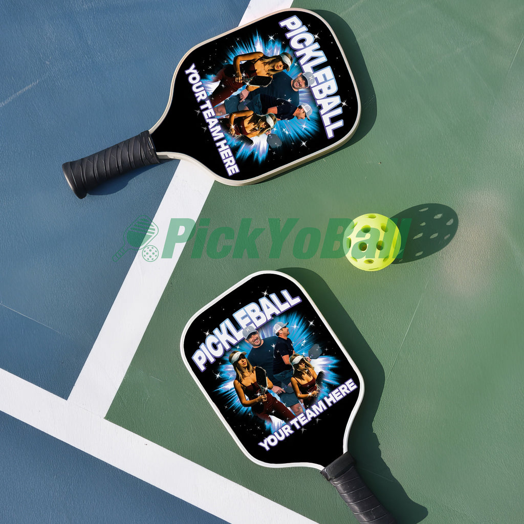 Personalized "My Pickleball Team" Paddle with Custom Name/Faces