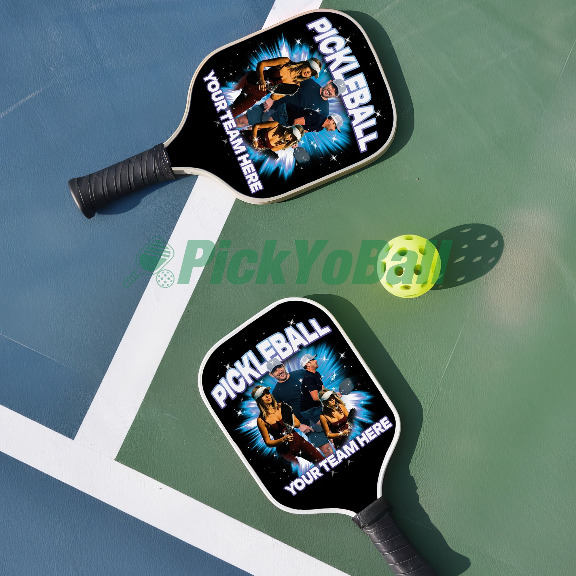 Personalized "My Pickleball Team" Paddle with Custom Name/Faces
