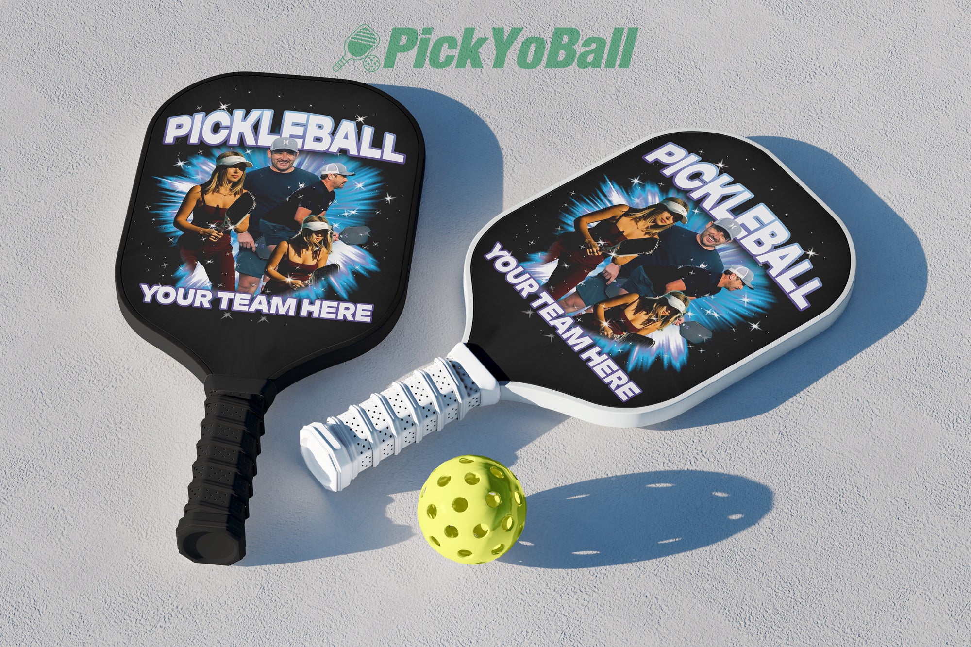 Personalized "My Pickleball Team" Paddle with Custom Name/Faces