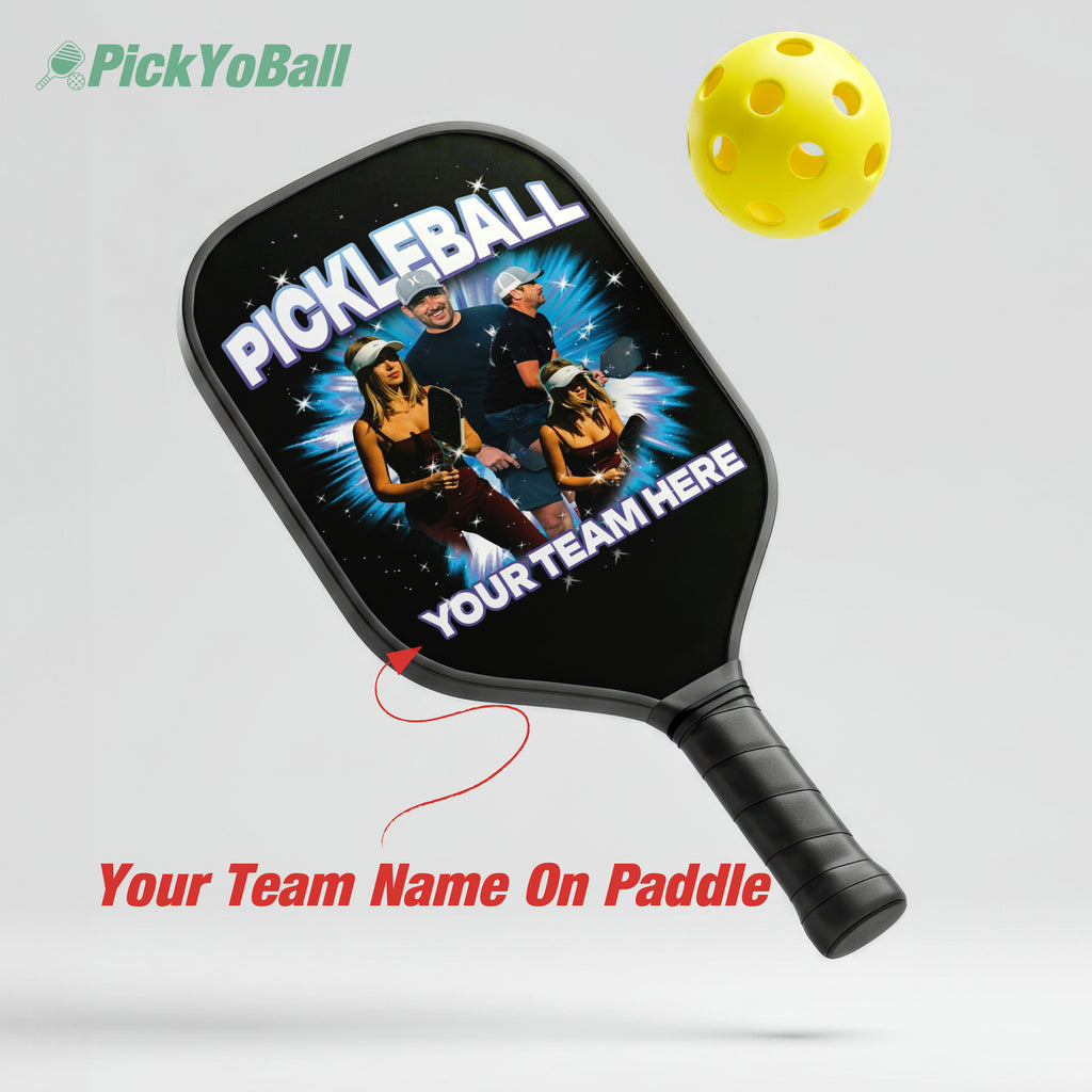 Personalized "My Pickleball Team" Paddle with Custom Name/Faces