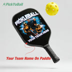 Personalized "My Pickleball Team" Paddle with Custom Name/Faces