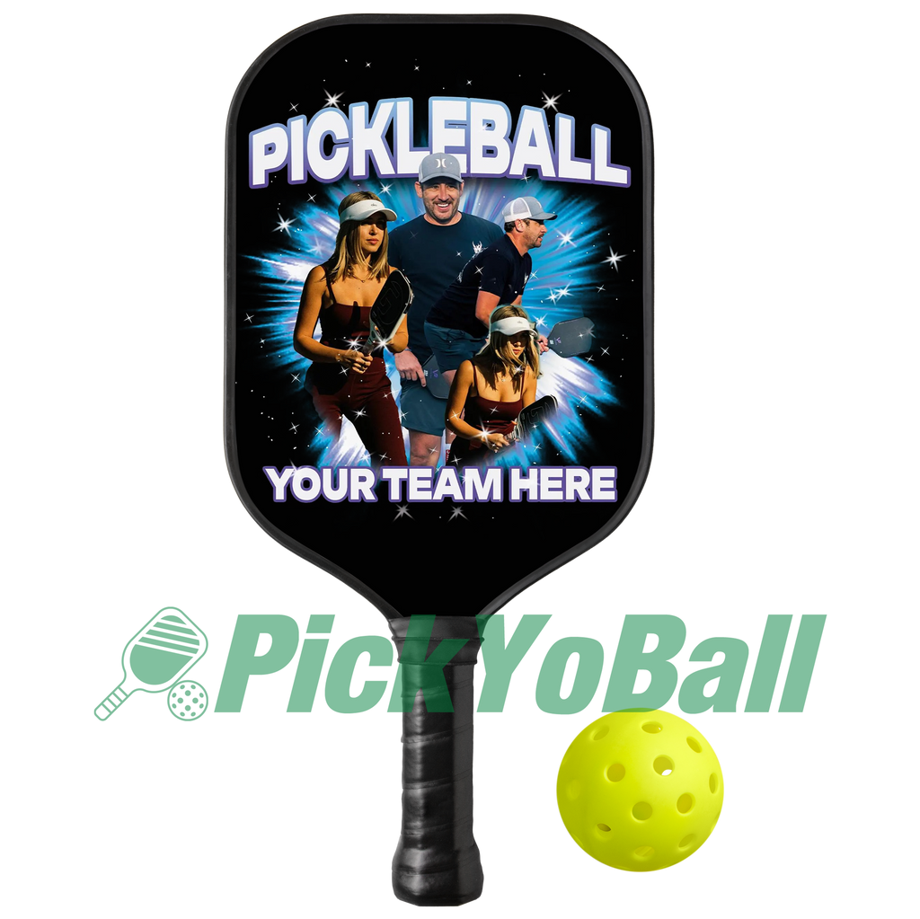 Personalized "My Pickleball Team" Paddle with Custom Name/Faces