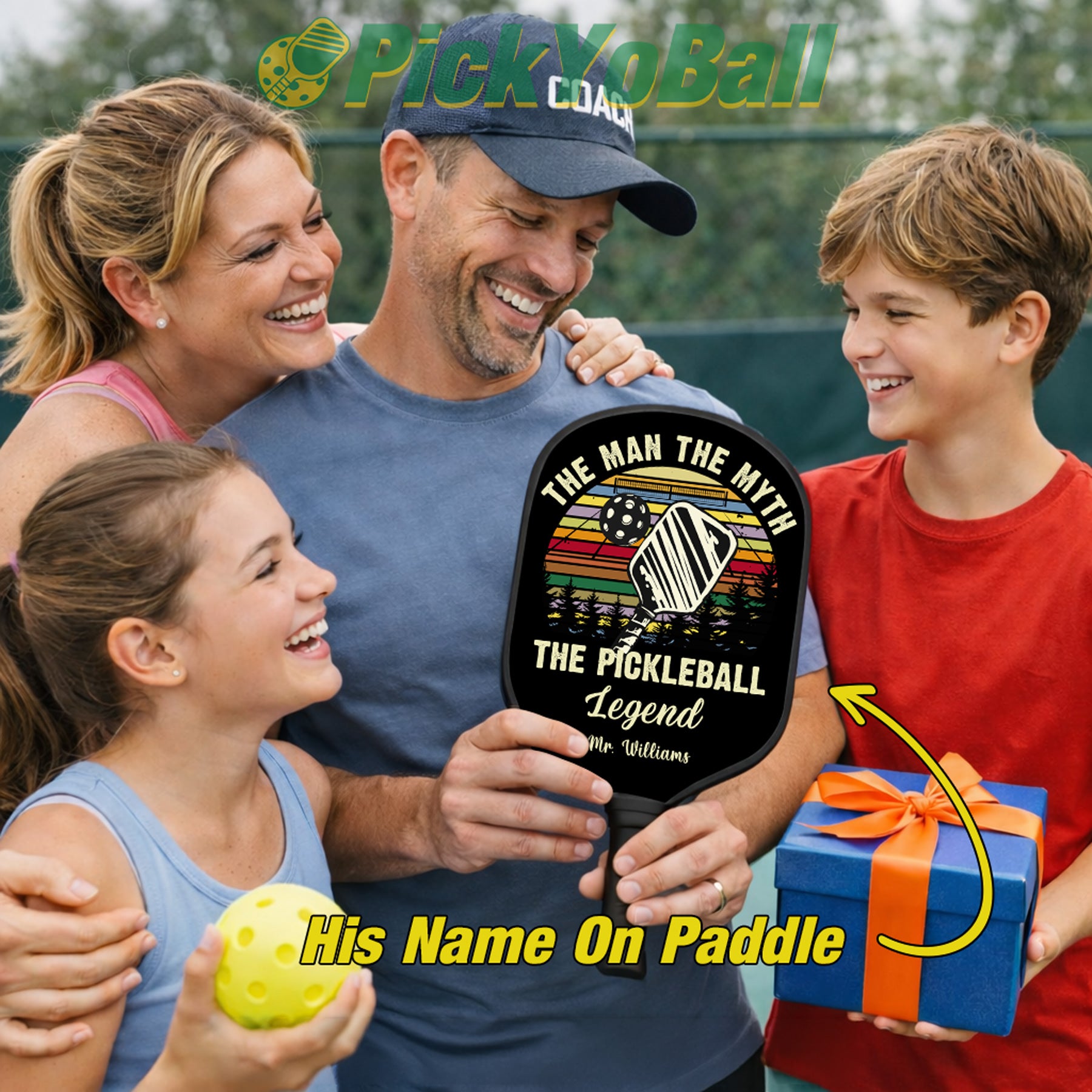 Personalized "The Man The Myth The Pickleball Legend" Paddle with Custom Name
