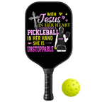 Personalized "Unstoppable Girl With Jesus in Her Heart And Pickleball In Her Hand" Paddle with Custom Name