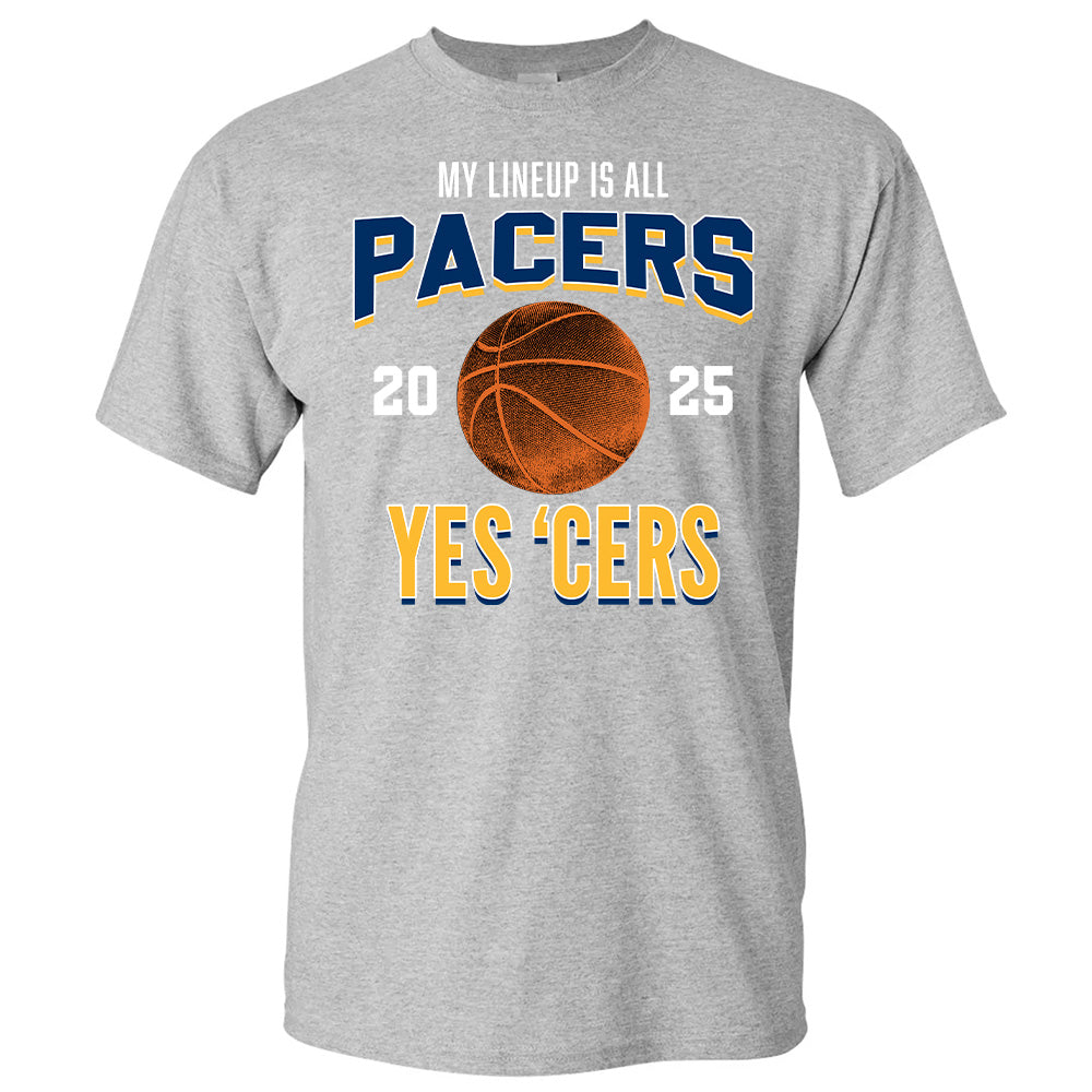 My Lineup Is All Pacers 2025 Champion Tees - Indiana Basketball T-Shirts, Hoodies & More